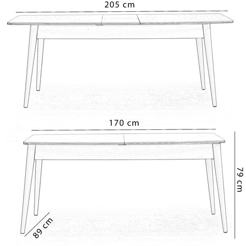 Masă extensibilă ECRU 170 (205) x 89 - Maroom
