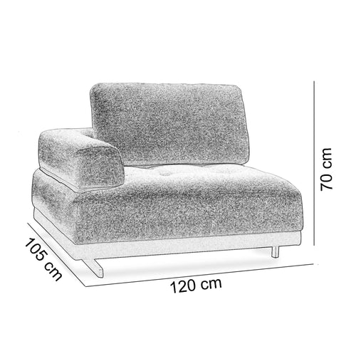 Modul 1 loc cu braț ASTRA, Opțiuni culoare - Maroom