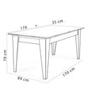 Masă extensibilă SHILA 170 ( 205 ) x 89 cm - Maroom