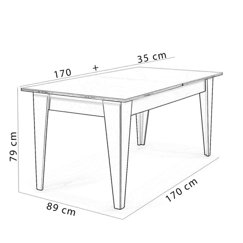 Masă extensibilă SHILA 170 ( 205 ) x 89 cm - Maroom