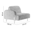 Modul 1 loc cu braț KAPPA, Opțiuni culoare - Maroom