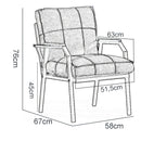 Fotoliu de grădină SIESTA cu perne, Metal, Opțiuni culoare - Maroom