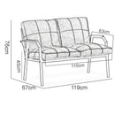 Canapea de grădină 2 locuri SIESTA cu perne, Opțiuni culoare - Maroom