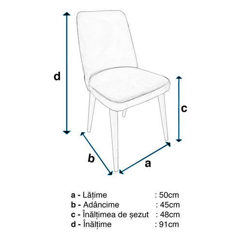 Scaun ASPEN, Picioare lemn negru, Opţiuni culoare - Maroom