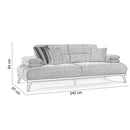 Canapea extensibilă 3 locuri CLAUDIA 240 cm, Opțiuni culoare - Maroom