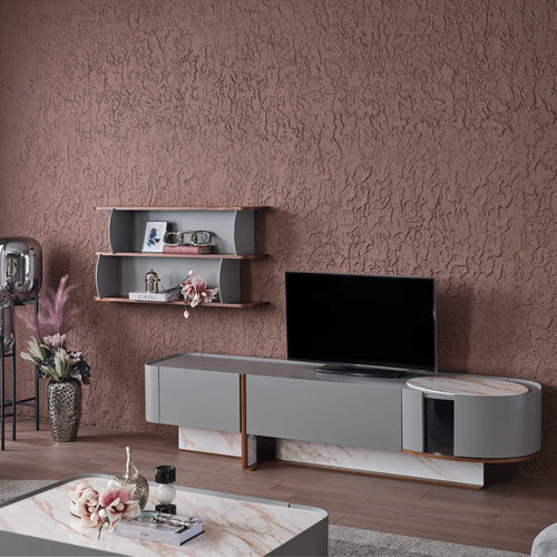 Set Comodă TV OTTO cu rafturi 2 uși 1 sertar 230 cm - Maroom