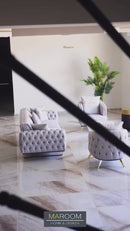 Canapea extensibilă 3 locuri LILA cloare gri si Fotoliu LILA  Culoare gri