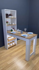 Masă VERA 5 rafturi alb si nuc