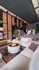 Fotoliu PANDA si  canapea PANDA crem nuc  Funcție: Cu pat. Canapea extensibilă cu 3 locuri Tipul picioarelor: Lemn