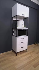 Dulap Bucătărie NICE 2 rafturi 1 ușa 3 sertare Alb