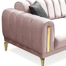 Canapea extensibilă 3 locuri EMERALD NW 215 cm, material:Catifea, picioarelor: auriu,  detalie