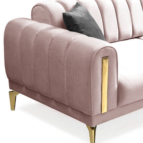 Canapea extensibilă 3 locuri EMERALD NW 215 cm, material:Catifea, picioarelor: Auriu,  detalie