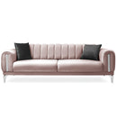 Canapea extensibilă 3 locuri EMERALD NW 215 cm, material:Catifea, picioarelor: Auriu,  din fata