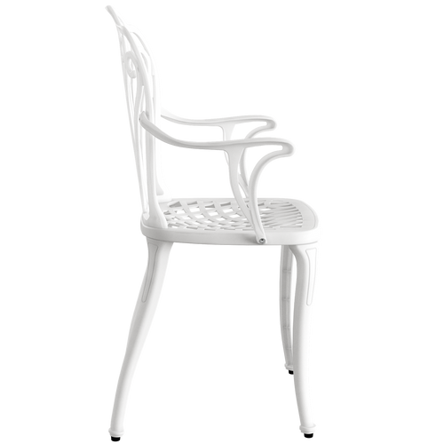 Scaun SARDEGNA fotografiat din lateral, evidențiind designul ergonomic, structura durabilă și materialul rezistent la intemperii. Ideal pentru terase, grădini, balcoane, cafenele și restaurante.