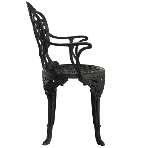 Scaun SICILY fotografiat din lateral, evidențiind designul ergonomic, structura durabilă și materialul rezistent la intemperii. Ideal pentru terase, grădini, balcoane, cafenele și restaurante.