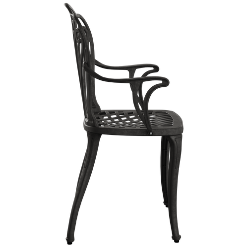 Scaun SARDEGNA fotografiat din lateral, evidențiind designul ergonomic, structura durabilă și materialul rezistent la intemperii. Ideal pentru terase, grădini, balcoane, cafenele și restaurante.