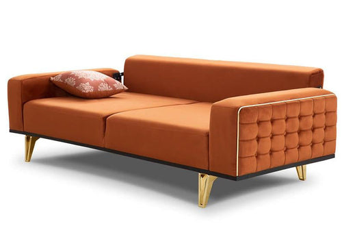 Canapea extensibilă 3 locuri SEMENTA Gold 220 cm, Easy clean, Opțiuni culoare