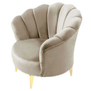 Fotoliu EMERALD NW, material:Catifea, picioarelor: Auriu , din lateral 