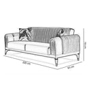 Canapea extensibilă LIZA 3 locuri  220 cm, Easy clean, Opțiuni culoare - Maroom