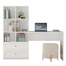 Birou BETTY 5 rafturi 2 sertare 155 x 60 cm - Alb