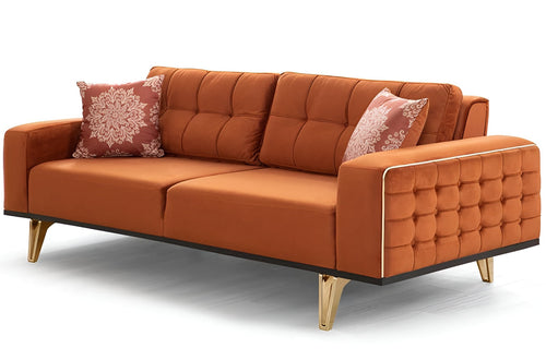 Canapea extensibilă 3 locuri SEMENTA Gold 220 cm, Easy clean, Opțiuni culoare