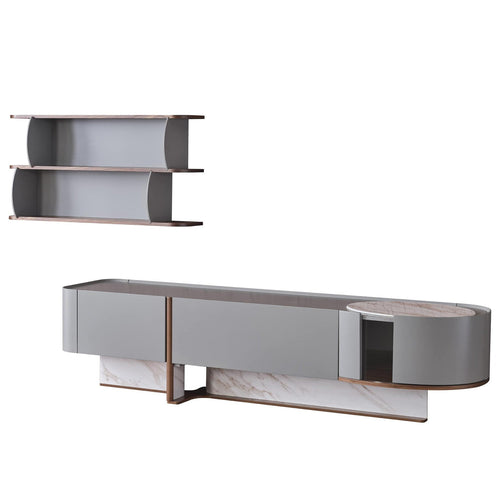 Set Comodă TV OTTO cu rafturi 2 uși 1 sertar 230 cm - Maroom