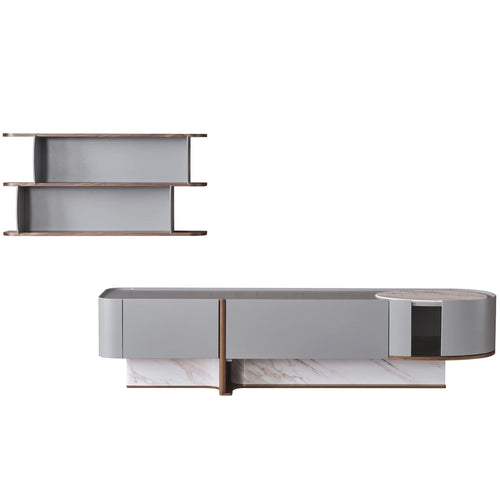 Set Comodă TV OTTO cu rafturi 2 uși 1 sertar 230 cm - Maroom