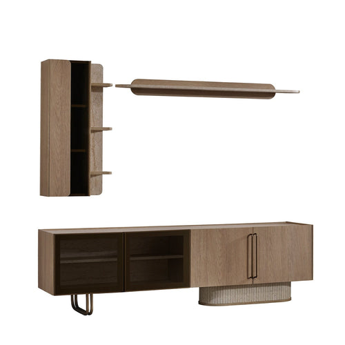 Set Comodă TV TINA 4 rafturi 5 uși 200 cm - Maroom