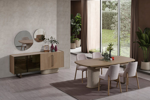 Masă extensibilă cu 4 scaune TINA 160 ( 200 ) x 95 cm - Maroom