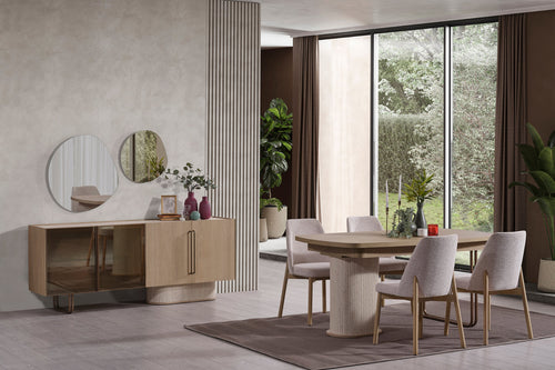 Masă extensibilă cu 4 scaune TINA 160 ( 200 ) x 95 cm - Maroom