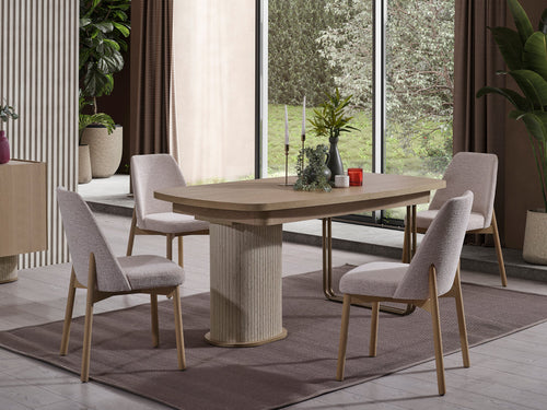 Masă extensibilă cu 4 scaune TINA 160 ( 200 ) x 95 cm - Maroom