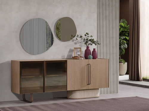 Comodă cu oglindă TINA 4 uși 200 x 82 cm - Maroom