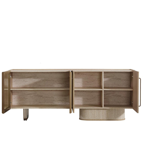 Comodă cu oglindă TINA 4 uși 200 x 82 cm - Maroom