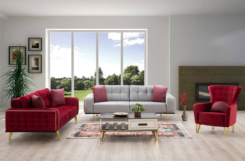 Canapea extensibilă 3 locuri SEMENTA Gold 220 cm, Easy clean, Opțiuni culoare