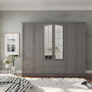 Dulap BETTY ROSE 6 uși 2 sertare 210 x 182 cm - Antracit - Maroom