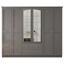 Dulap BETTY ROSE 6 uși 2 sertare 210 x 182 cm - Antracit - Maroom