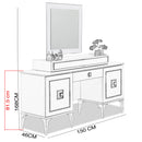 Comodă OSLO 2 uşi 2 sertare 150 x 82 cm, Alb - Maroom