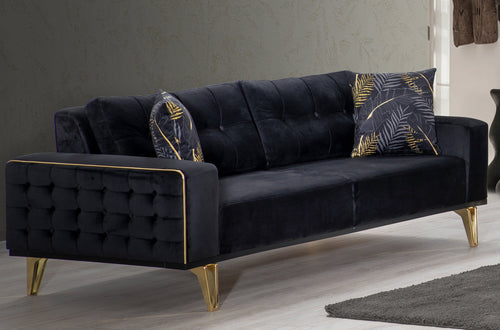 Canapea extensibilă 3 locuri SEMENTA Gold 220 cm, Easy clean, Opțiuni culoare