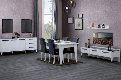 Comodă TV EMPOLI ALB 3 sertare 185 cm - Maroom