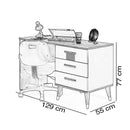 Birou FULYA 3 sertare 129 x 55 cm - Maroom