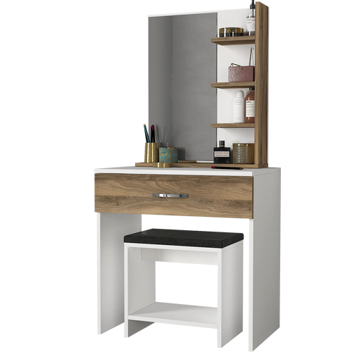 Masă de toaleta SPENCER 1 taburet, 1 sertar, 4 rafturi 143 x 72 cm - Maroom