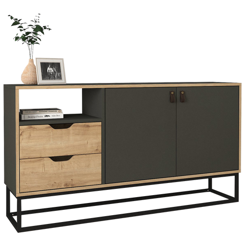 Comodă DORIS 2 uși 2 sertare 1 raft 150 x 80 cm - Maroom