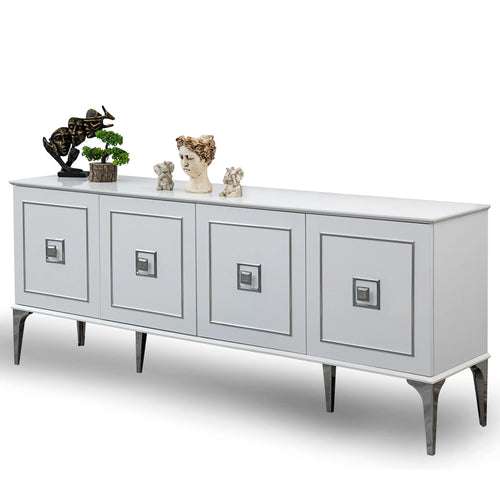 Comodă OSLO 4 uşi 202 x 81 cm, Alb 