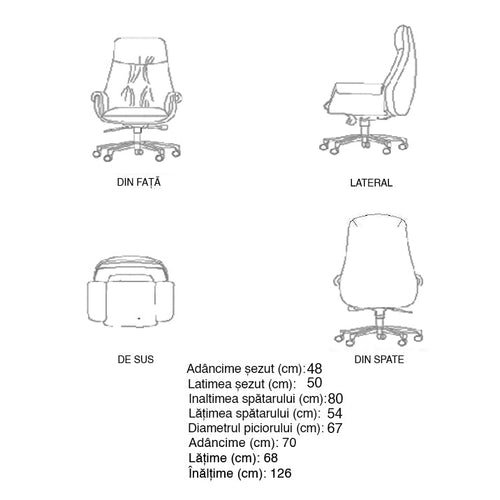Scaun Directorial SALDA 000 C, Opțiuni culoare - Maroom