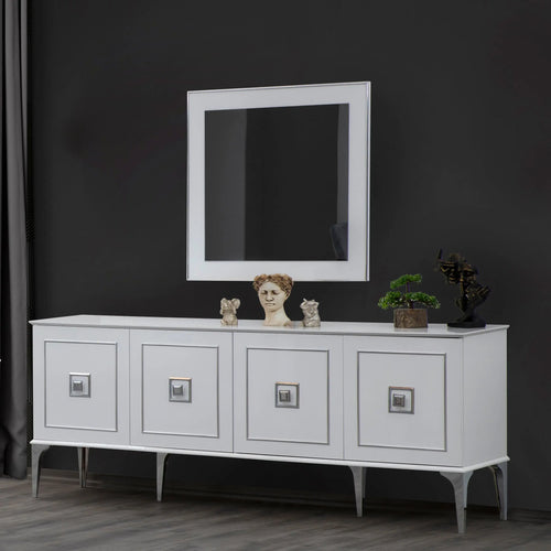 Comodă OSLO 4 uşi 202 x 81 cm, Alb 