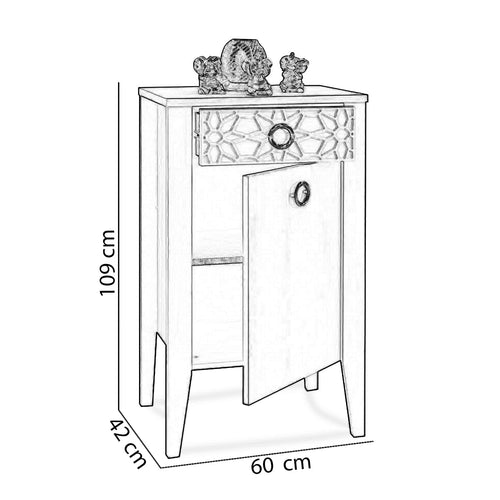 Comodă BADE 1 uşa 1 sertar 60 x 109 cm - Maroom