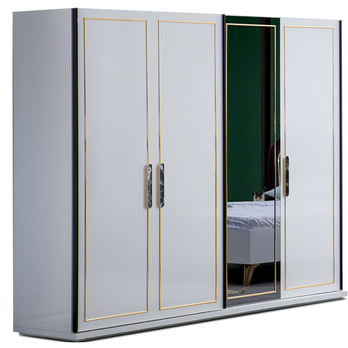 Dulap SEMENTA 2 uşi glisante cu oglinda 244 x 213 cm - Maroom