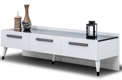 Comodă TV EMPOLI ALB 3 sertare 185 cm - Maroom