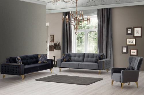 Canapea extensibilă 3 locuri SEMENTA Gold 220 cm, Easy clean, Opțiuni culoare