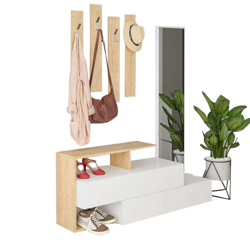 Set cuier și pantofar cu oglindă TRINITY 137 cm, Opțiuni culoare